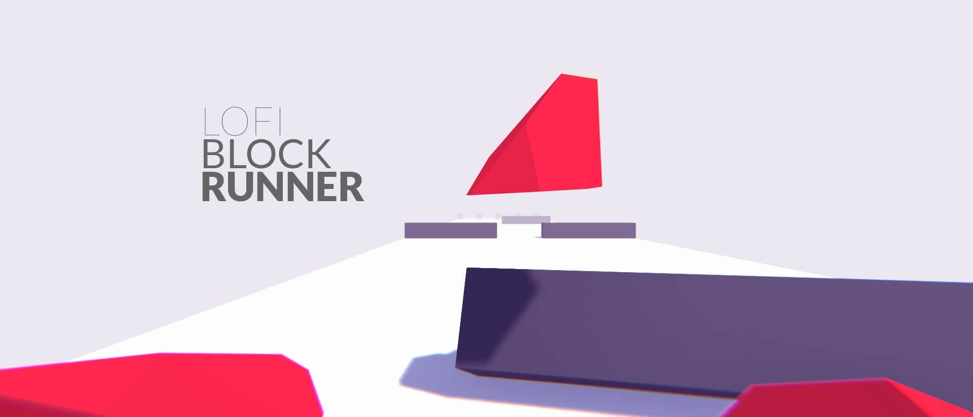 Screenshot of the game where the player, controlling a red block, collides with a purple obstacle, causing the block to shatter into pieces. Screenshot of the game where the player, controlling a red block, collides with a purple obstacle, causing the block to shatter into pieces.